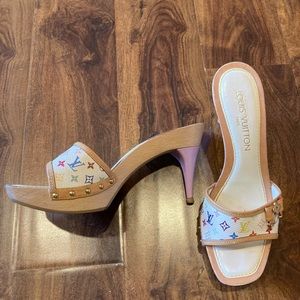Louis Vuitton Multi Color Heels Sandals Shoes 7.5